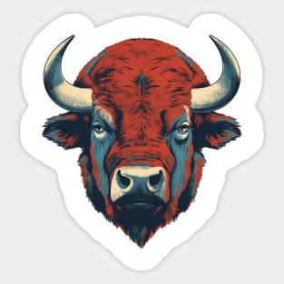 Buffalo Red Blue and  Ture Sticker